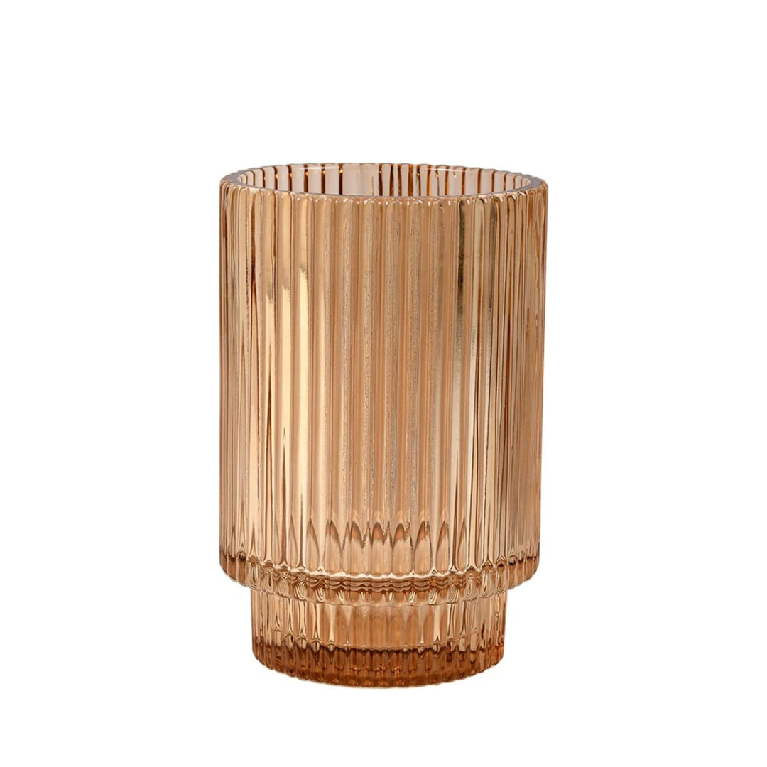 Amber Ribbed Votive