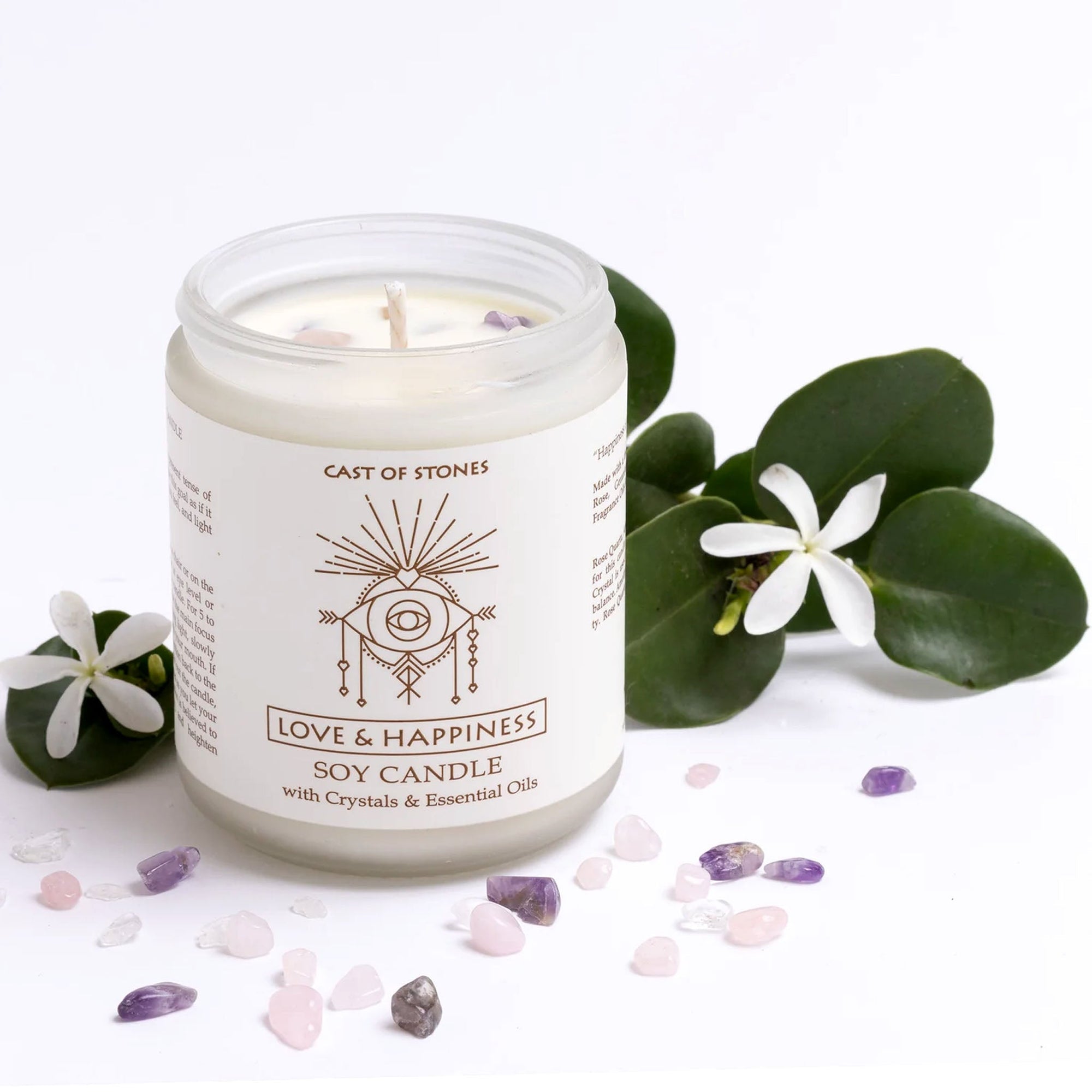 Love & Happiness Candle with Crystals