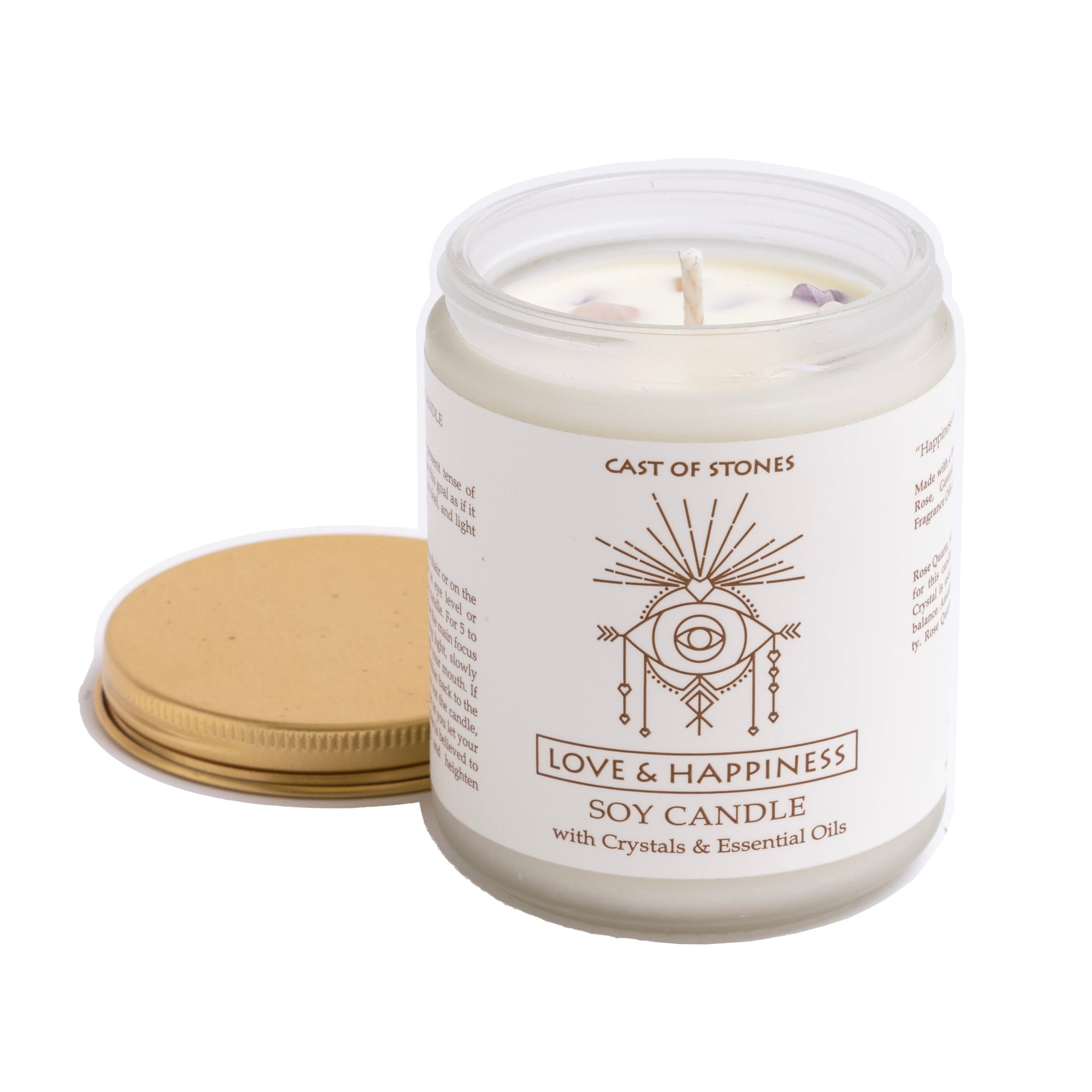 Love & Happiness Candle with Crystals