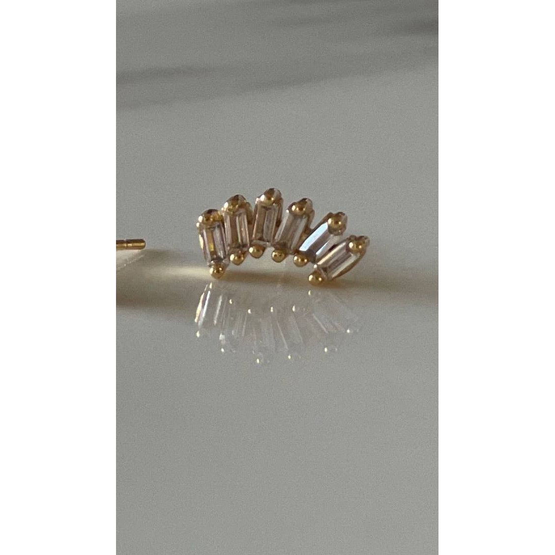 It's In The Bag - Baguette CZ Stud Earrings