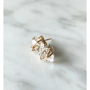 Herkimer Diamond Studs | Minimalist Earrings