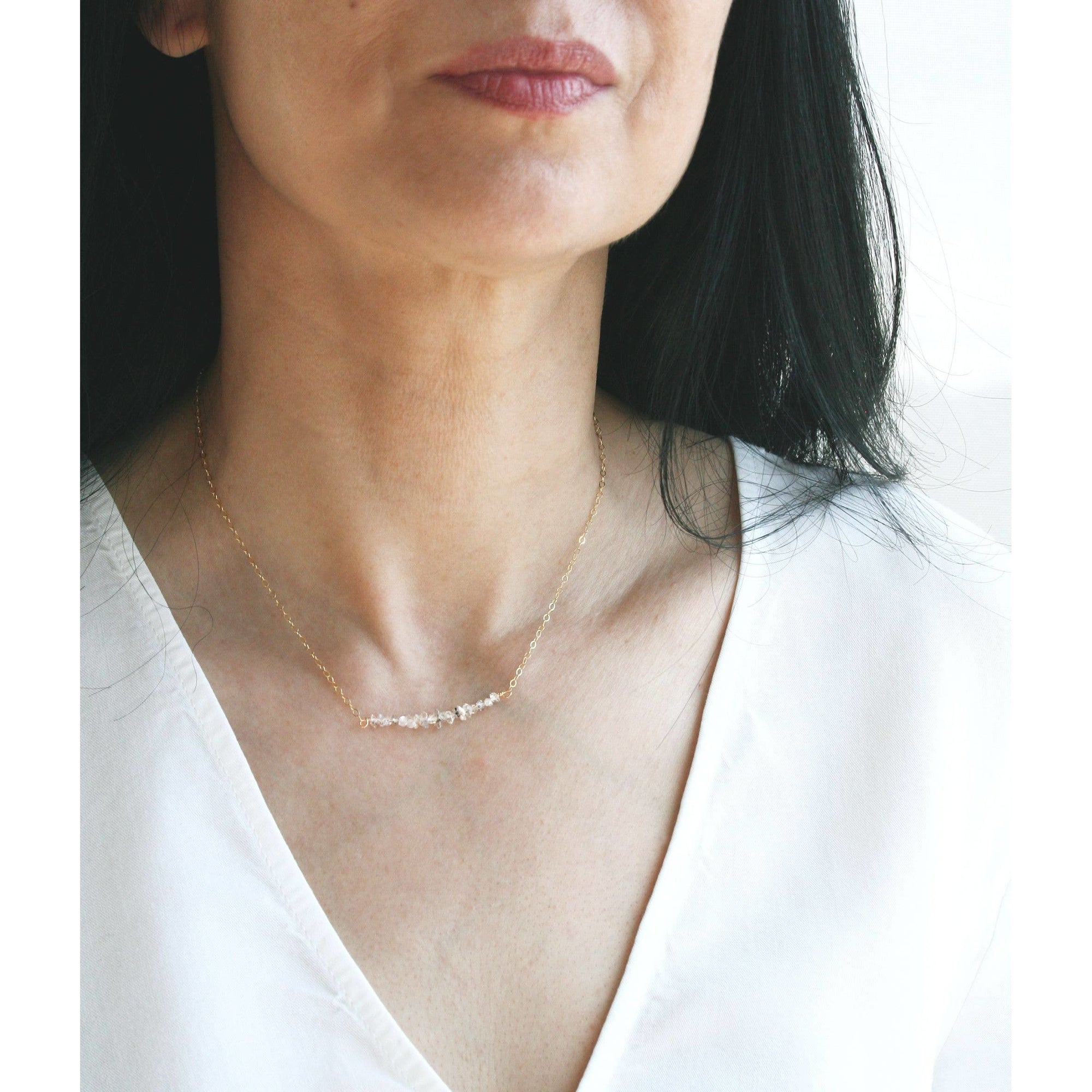 Herkimer Bar Diamond Necklace
