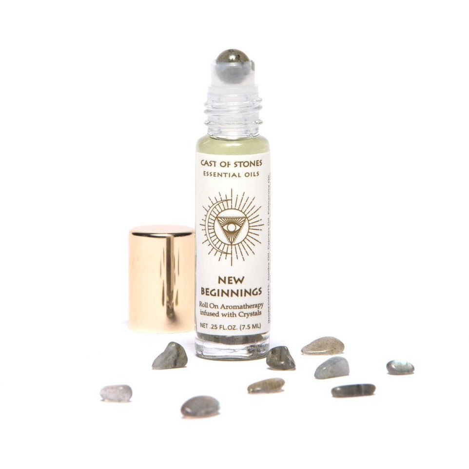 New Beginnings - Essential Oil Roller infused w/Crystals