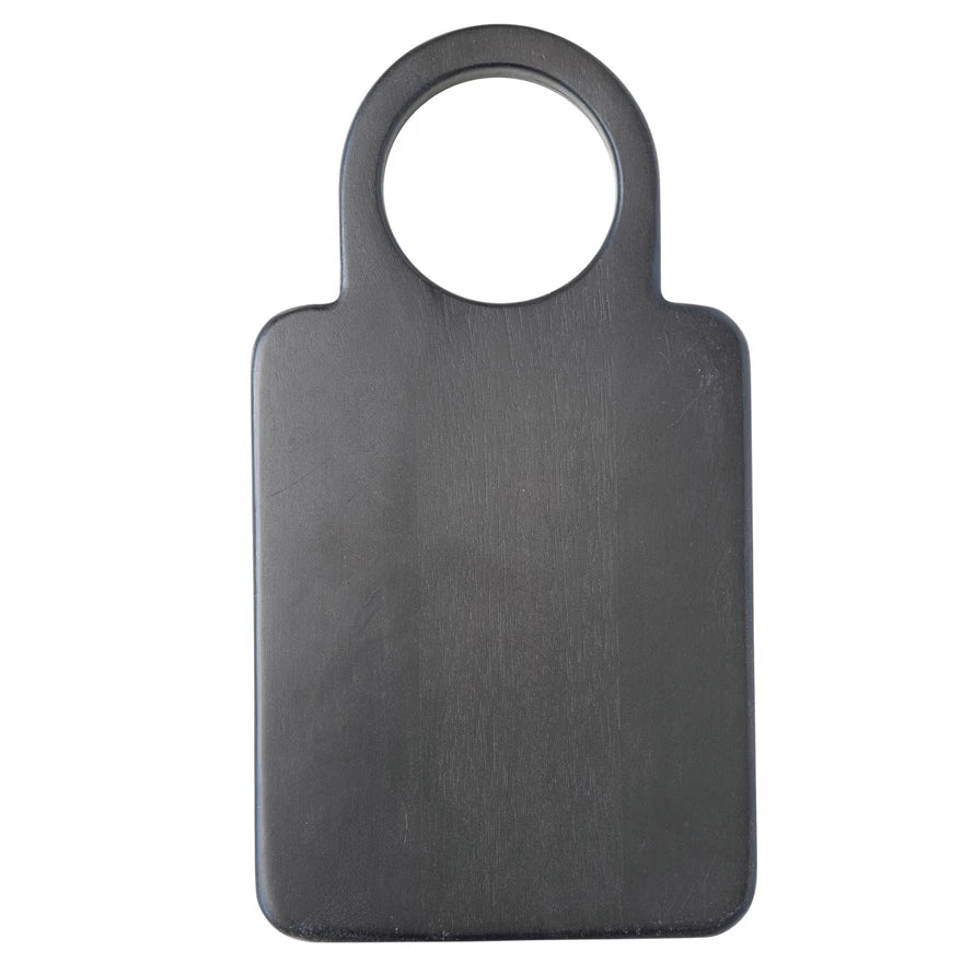 Mango Wood Cheese/Cutting Board w/ Handle, Black