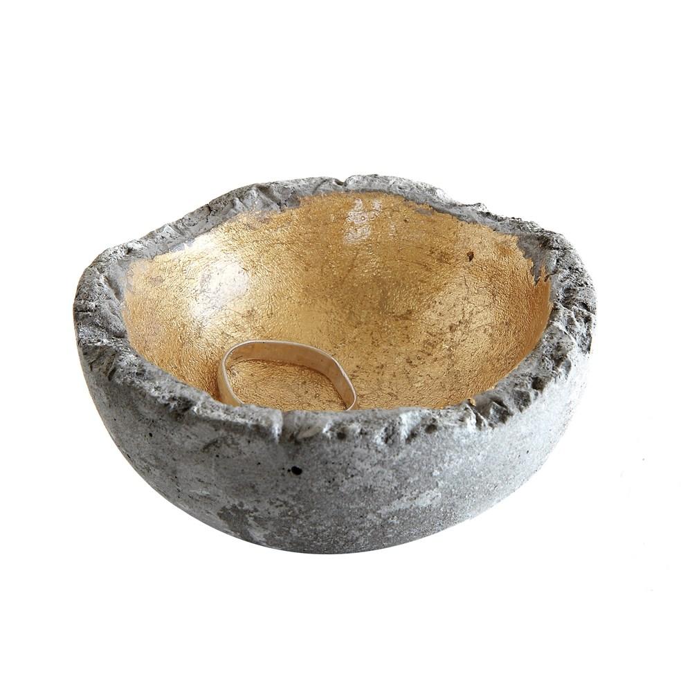 Cement Bowl w/Gold Detail