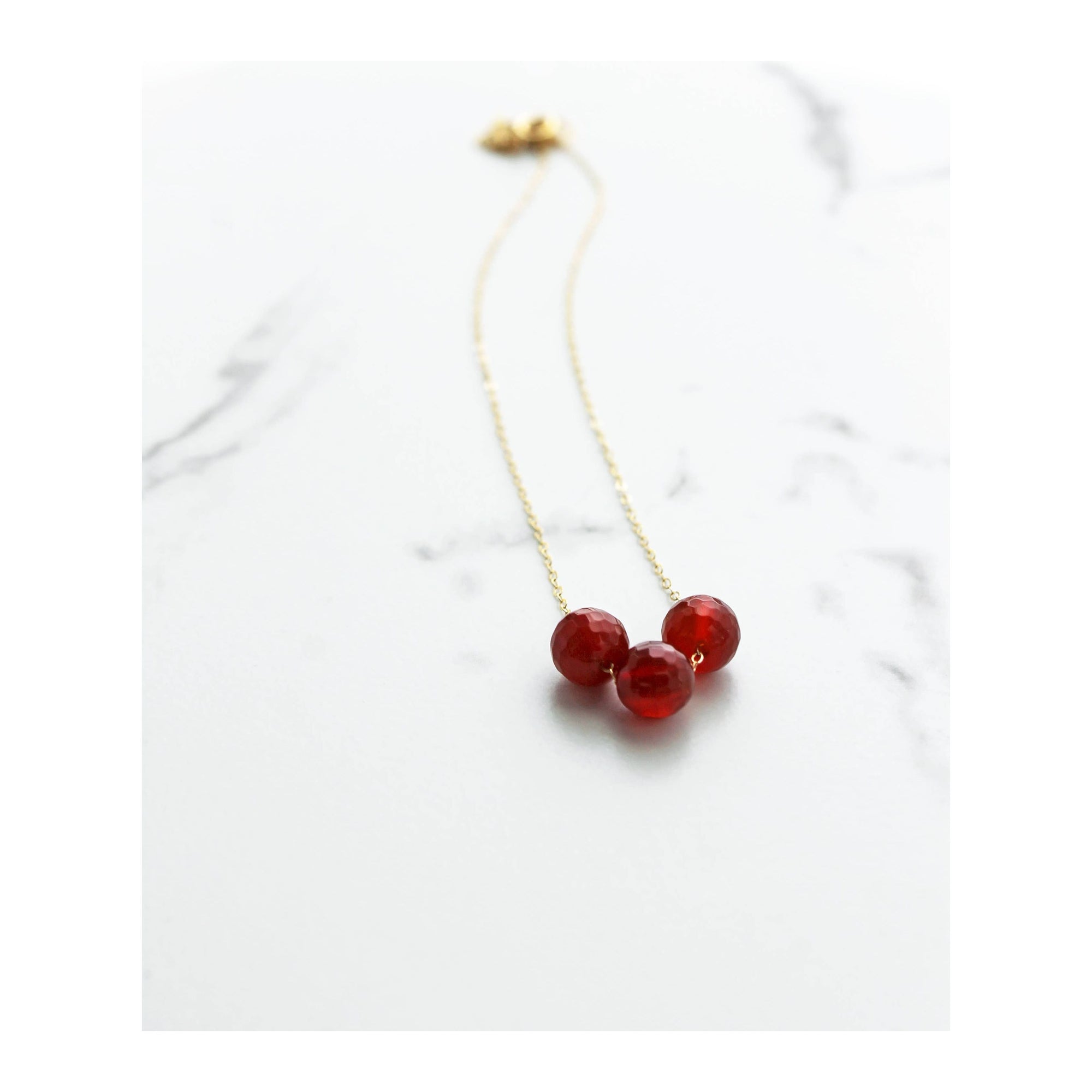 Carnelian Trio Necklace | Beaded Necklace