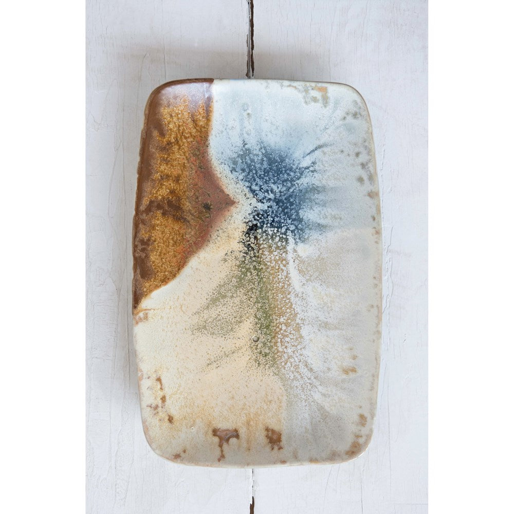 Stoneware Platter - Multi Color