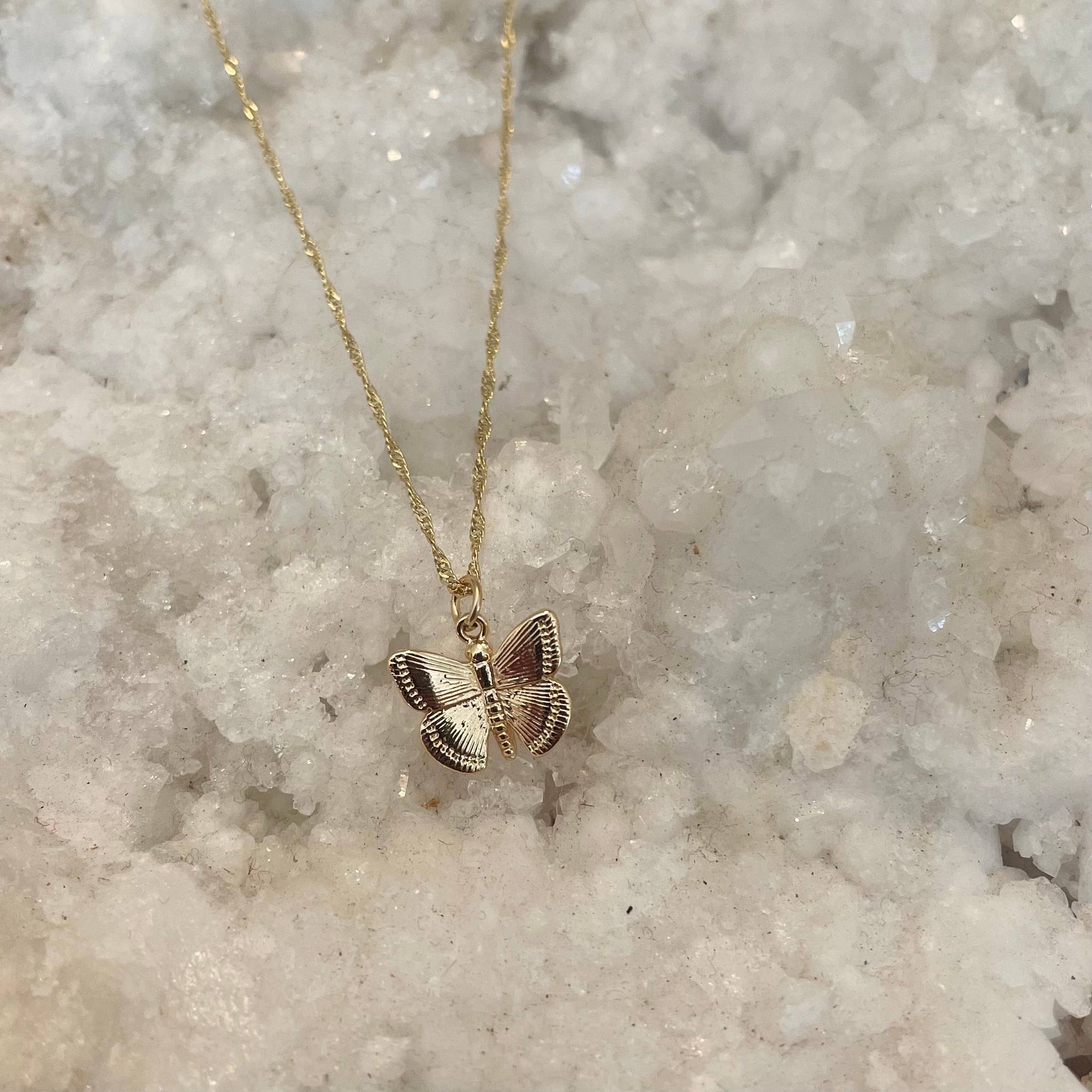 Fly Away Dainty Butterfly 14k Gold Filled Necklace.