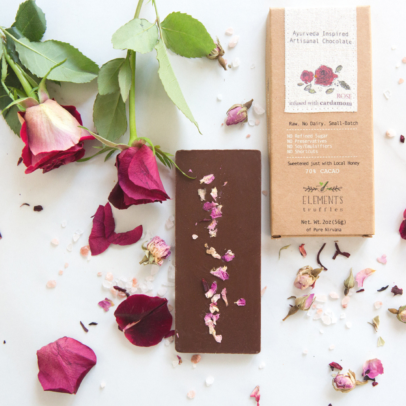 Rose with Cardamom Chocolate Bar