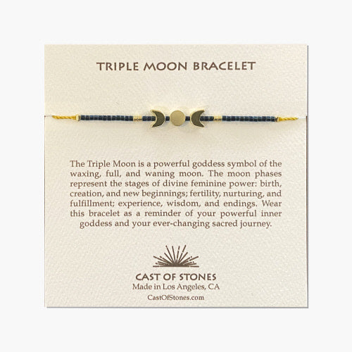Triple Moon Bracelet - Midnight + Gold